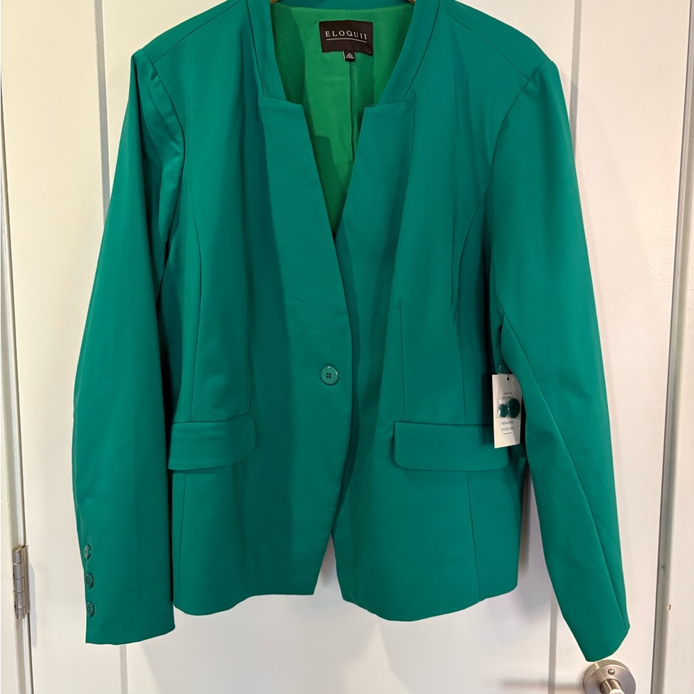 Eloquii Vibrant Teal Women’s Blazer Plus Size